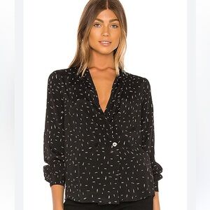 Revolve Rollas Heidi Dash Blouse in Black Size Small Lightweight Classic Chic